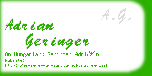 adrian geringer business card